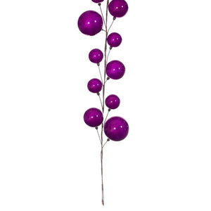 10' Fuchsia Pearl Branch Ball Wire Garland 3