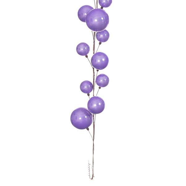 10' Lavender Pearl Branch Ball Wire Garland 3