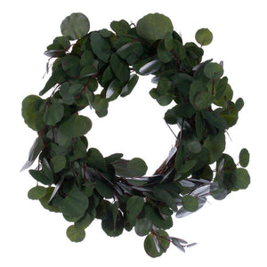 20" Artificial Green Silver Dollar Populus Eucalyptus Wreath 1
