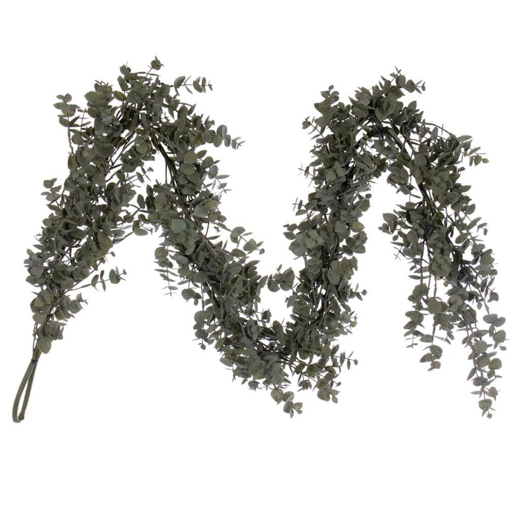 5' Artificial Eucalyptus Green Gray Garland 1