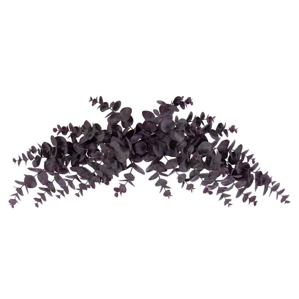 32" Burgundy Spiral Eucalyptus Crescent Swag 1