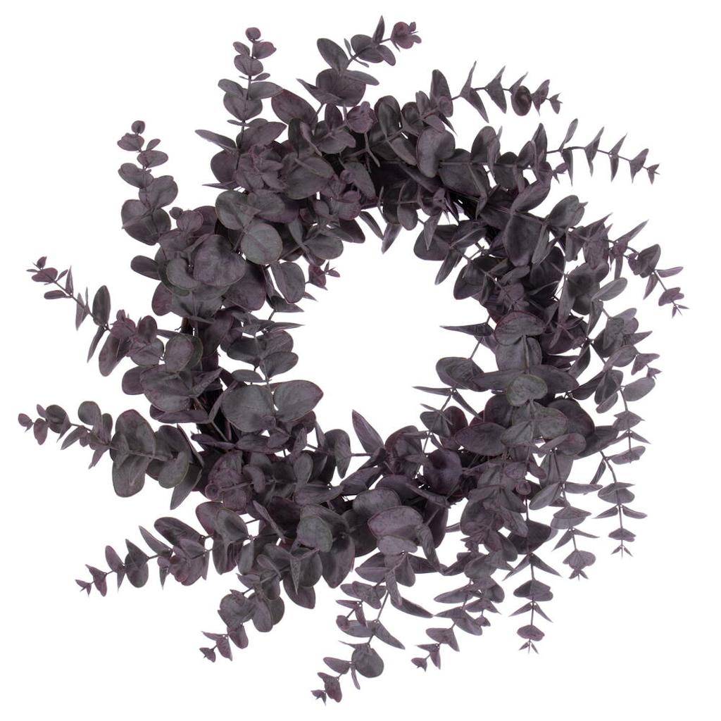 24" Artificial Burgundy Eucalyptus Spiral Wreath 1