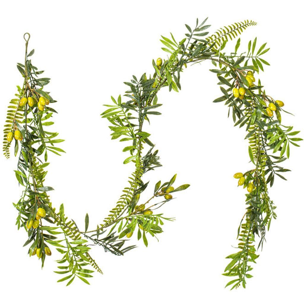 6' Artificial Mixed Olive Leaf Garland 1