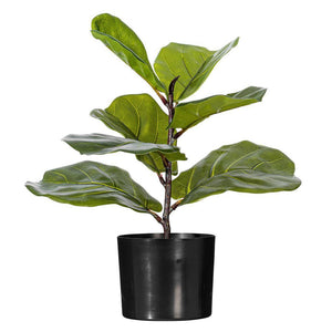18" Artificial Green Fiddle Leaf Potted Plant 1