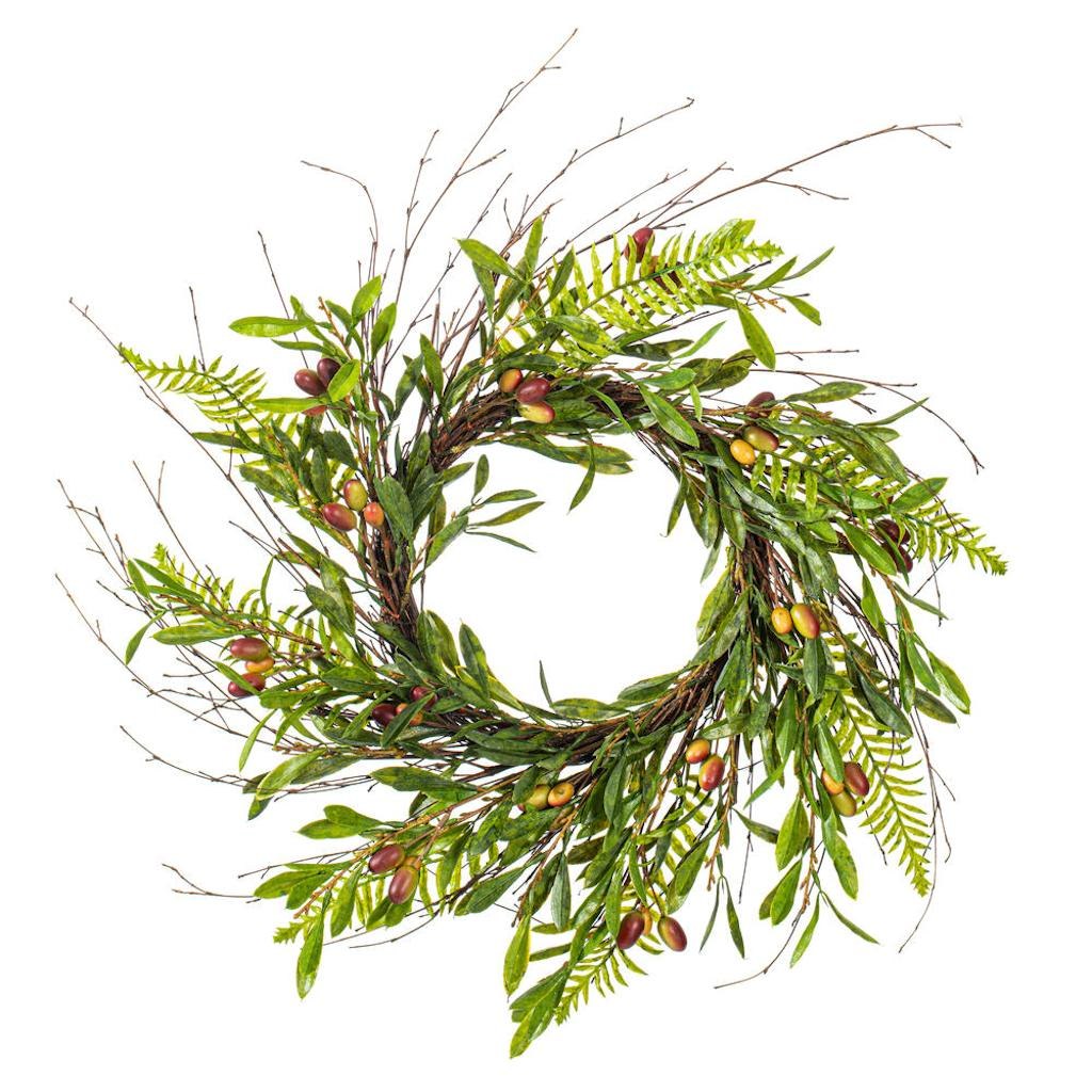 22" Dark Orange Olive Wreath 1