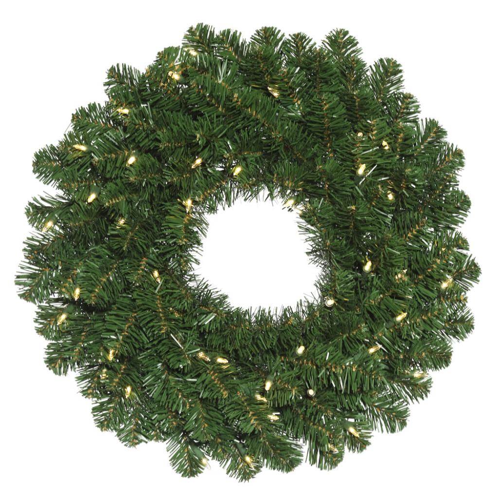 24" Oregon Fir 50 Light Battery Operated Artificial Christmas Wreath 1