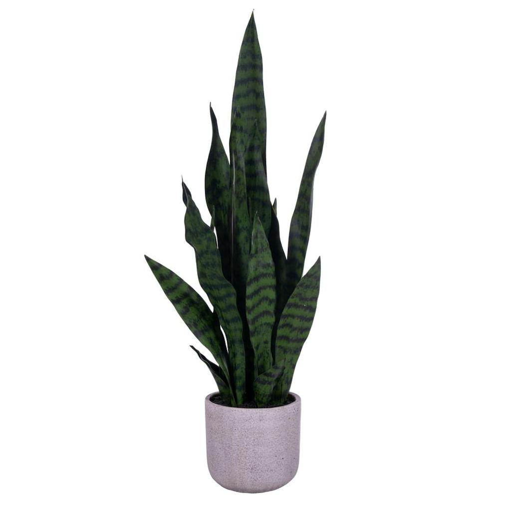 25" Artificial Green Snake Plant Potted Plant 1