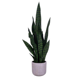 25" Artificial Green Snake Plant Potted Plant 1