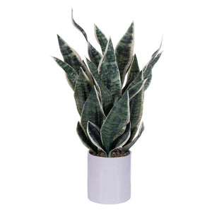 25" Artificial Light Green Snake Plant Potted Plant 1