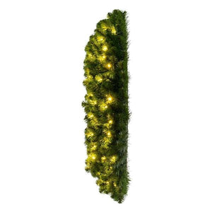 36" Green Deluxe Sequoia Pine Wreath 200 Warm White Lights 3