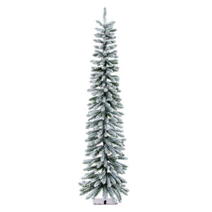 6' x 19" Artificial Snowy Flocked Alpine Unlit 1