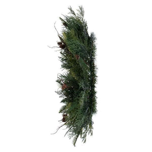 26" Green Mixed Cedar Pine Unlit Wreath 3