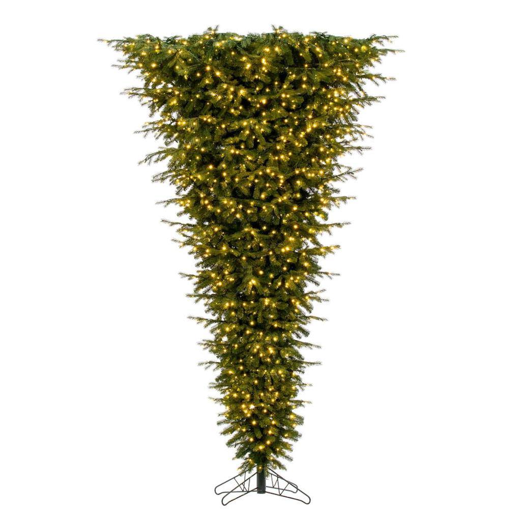 9' x 73" Artificial Upside Down Balsam Pine 1400 Warm White Lights 1