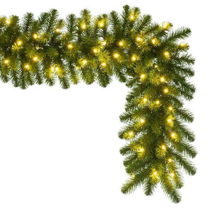 9' x 14" Artificial Deluxe Sequoia Pine 100 Warm White Lights Garland 4