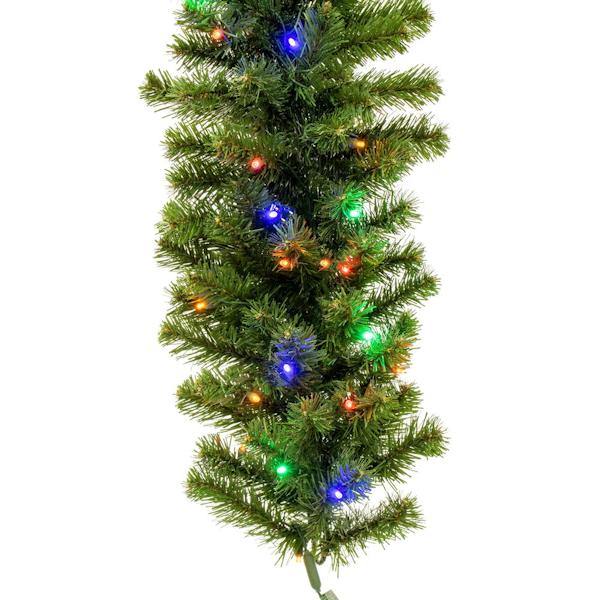9' x 14" Artificial Deluxe Sequoia Pine 100 Multi Color Lights Garland 3