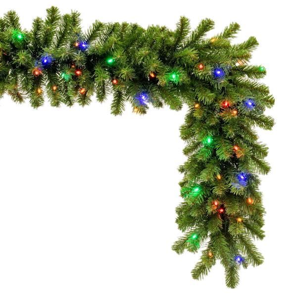 9' x 14" Artificial Deluxe Sequoia Pine 100 Multi Color Lights Garland 4