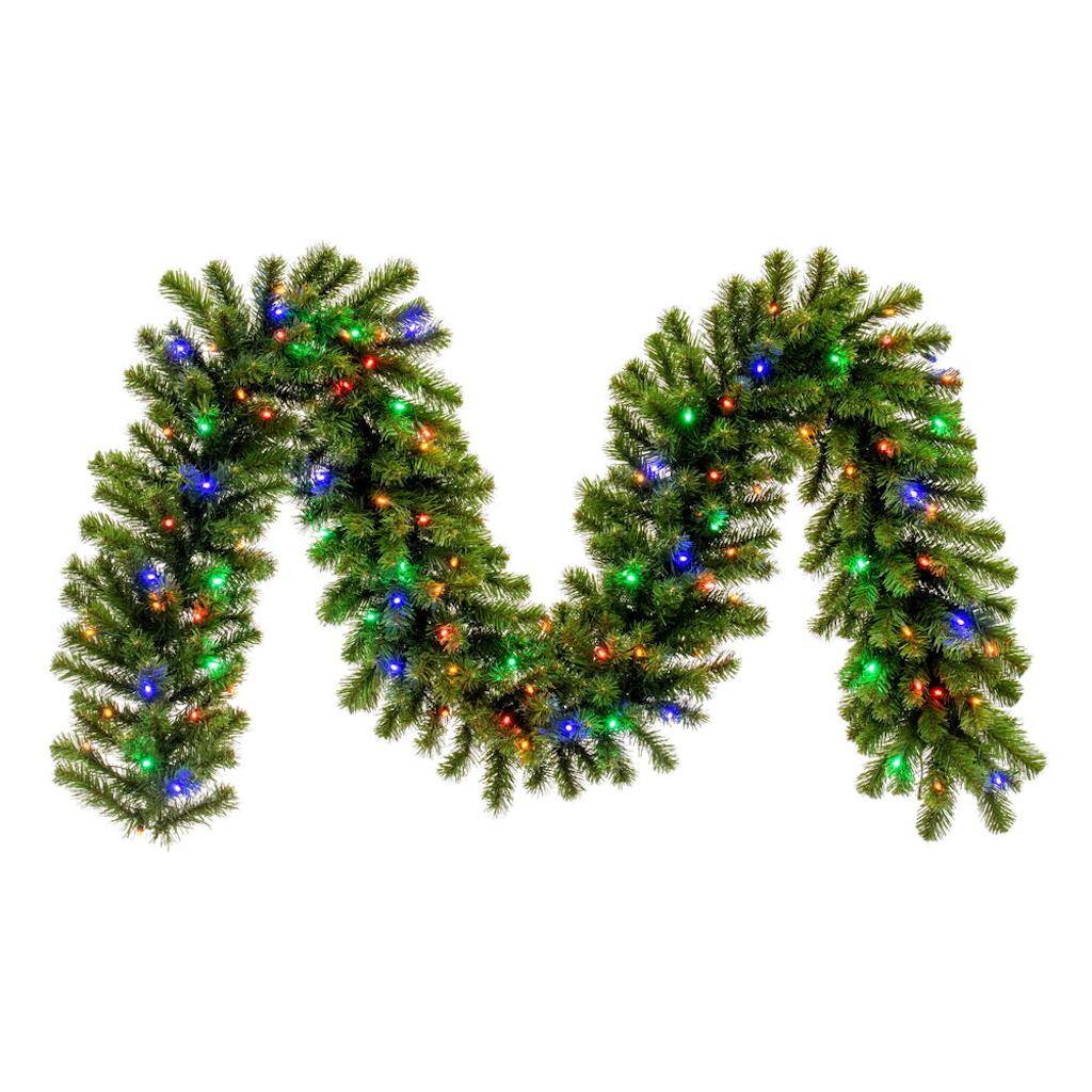 9' x 14" Artificial Deluxe Sequoia Pine 100 Multi Color Lights Garland 1