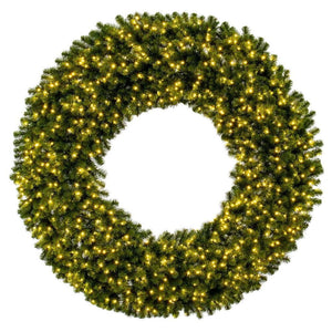 72" Green Deluxe Sequoia Pine Wreath 600 Warm White 1