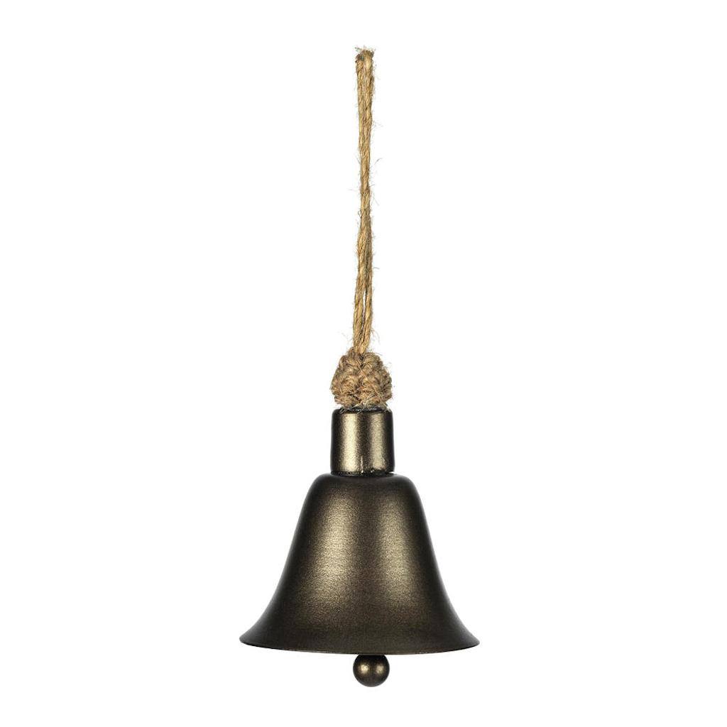 3.5" Matte Mocha Bell on Jute Cord Ornament (3 Pack) 1
