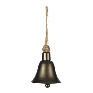 3.5" Matte Mocha Bell on Jute Cord Ornament (3 Pack) 1
