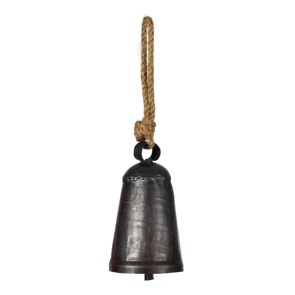 6" Matte Gunmetal Country Bell Ornament (2 Pack) 1