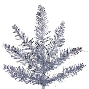 2' x 20" Artificial Silver Tinsel Fir Tree Unlit 2