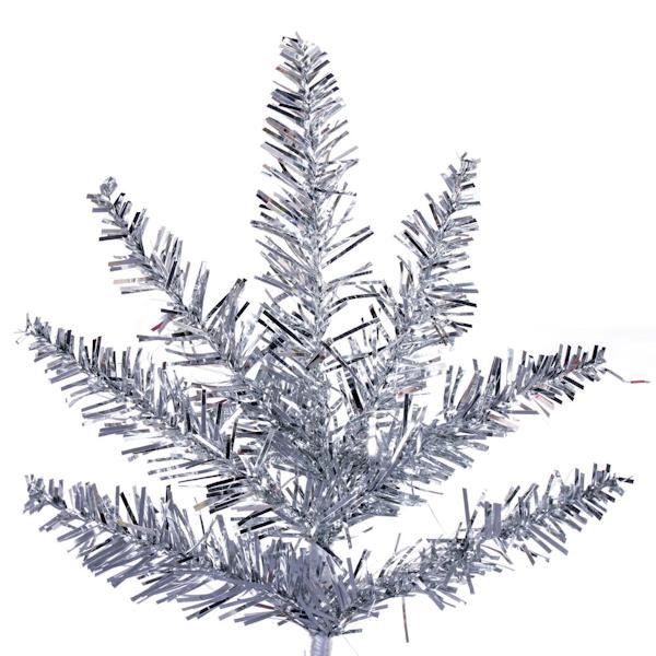 2' x 20" Artificial Silver Tinsel Fir Tree Unlit 2