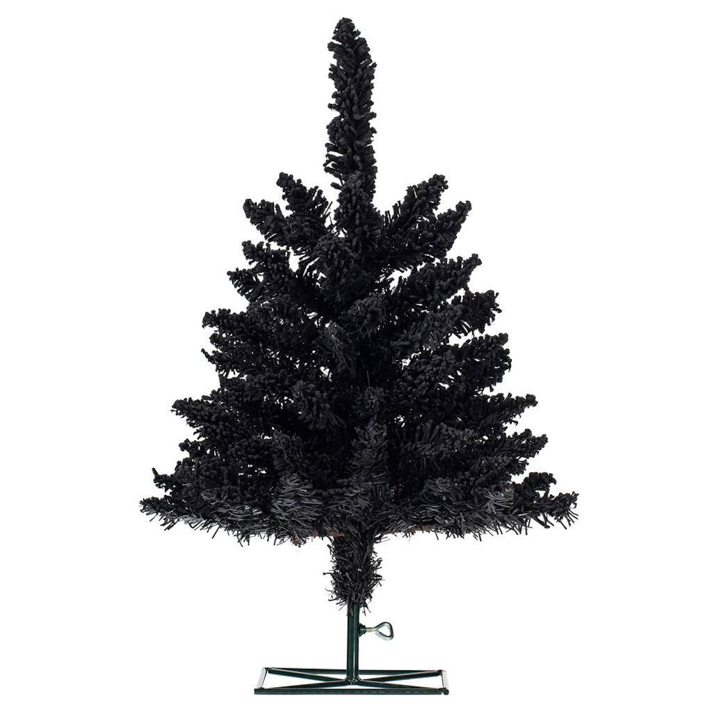 2' x 20" Artificial Black Flocked Fir Tree Unlit 1
