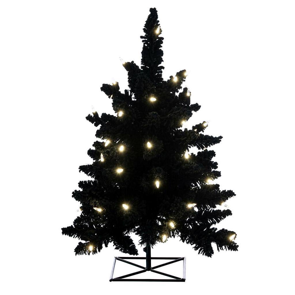 2' x 20" Artificial Black Fir Tree Pre-Lit 1