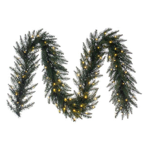 9' x 14" Artificial 100 Light Camdon Fir Battery Operated Pre-Lit Garland 1