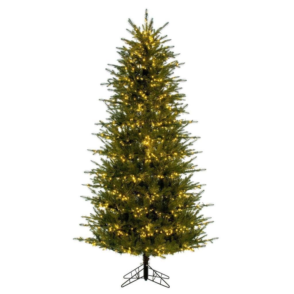 7.5' x 46" Artificial Slim Georgian Fraser 1800 3mm Warm White LED Lights Pre-Lit 1