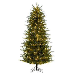 7.5' x 46" Artificial Slim Georgian Fraser 1800 3mm Warm White LED Lights Pre-Lit 1
