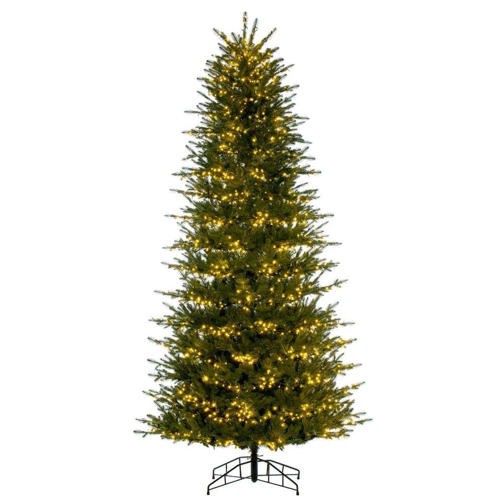 9' x 53" Artificial Slim Georgian Fraser 2500 3mm Warm White LED Lights Pre-Lit 1