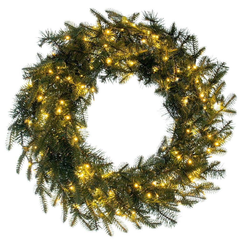 36" Green Georgian Fraser Fir Wreath 300 Warm White Lights 1