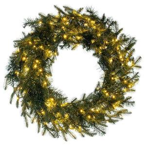 36" Green Georgian Fraser Fir Wreath 300 Warm White Lights 1