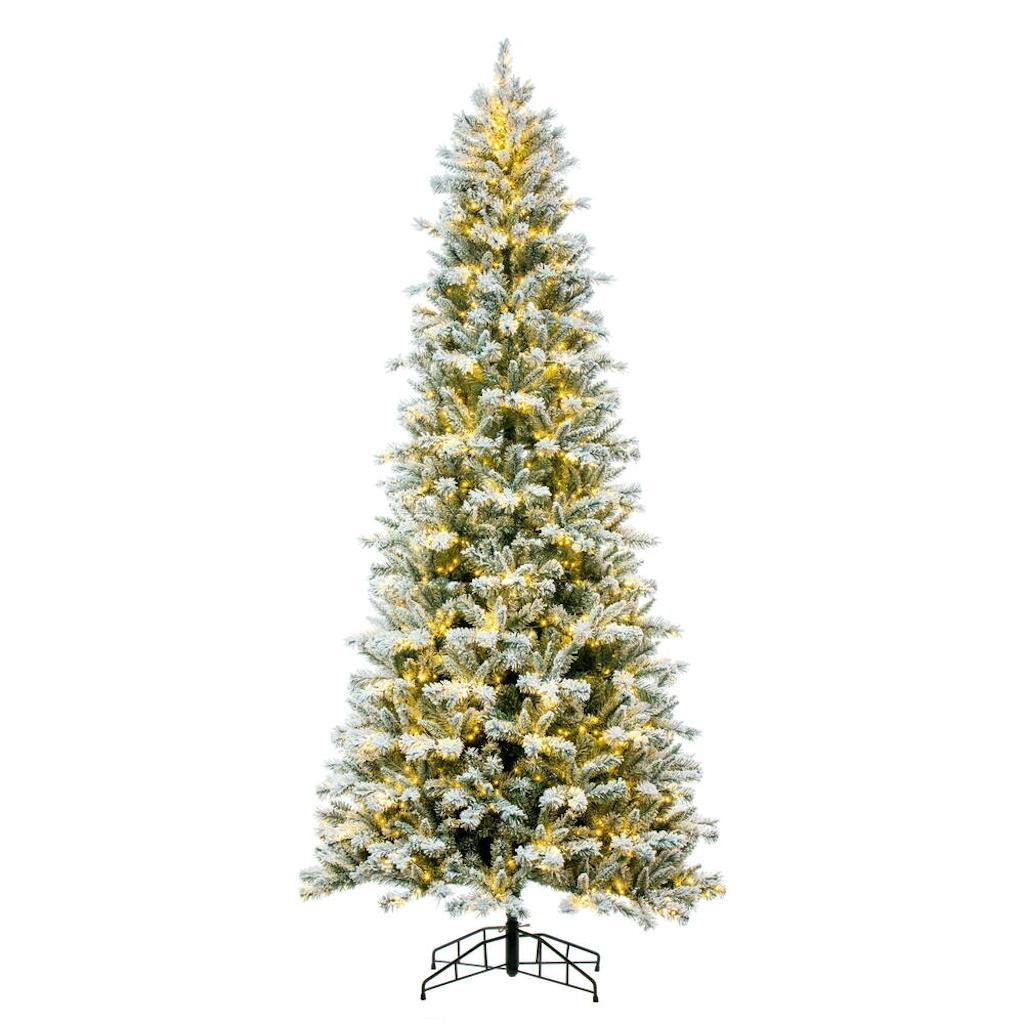 10' x 55" Artificial Frosted Glacier Pine 2400 Warm White LED Lights 1
