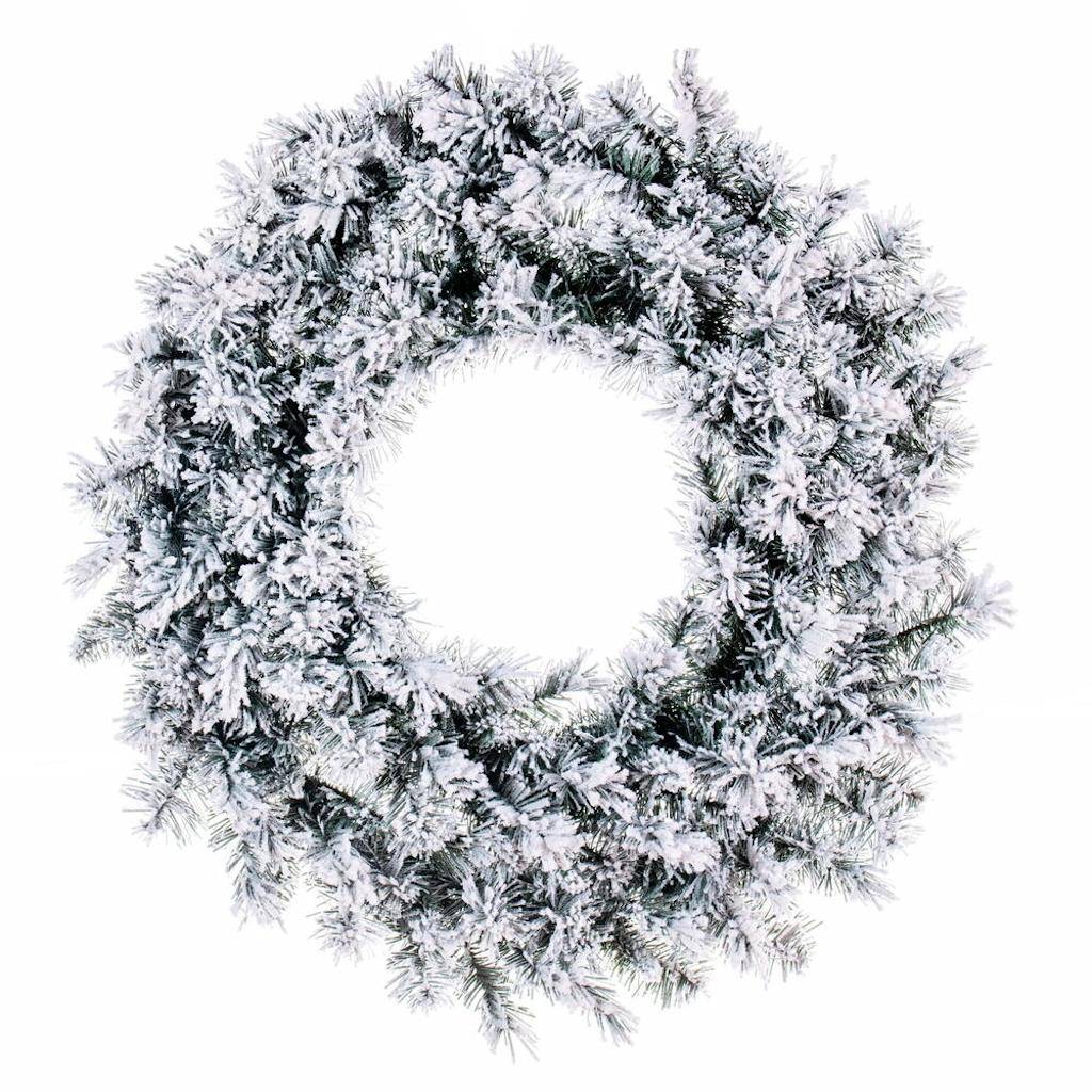 24" Frosted Glacier Pine Wreath 150 Tips Unlit Fir 1