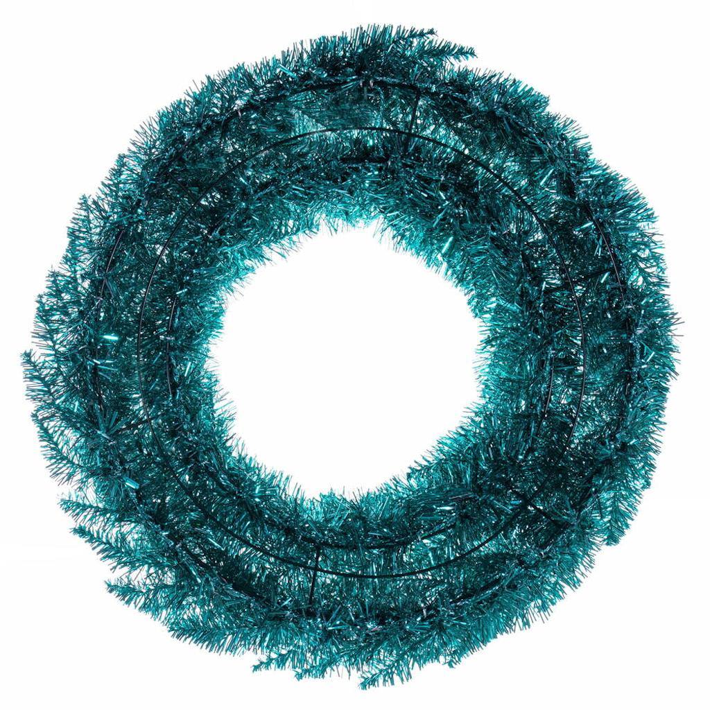 30" Aqua Tinsel Fir Wreath 260 Tips Unlit Fir 1