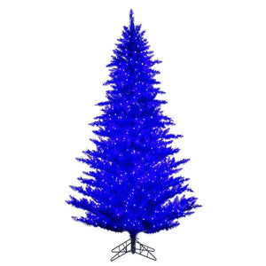 4.5' x 24" Blue Tinsel 400 Tips 200 Warm White LED Mini Lights Christmas Tree 1