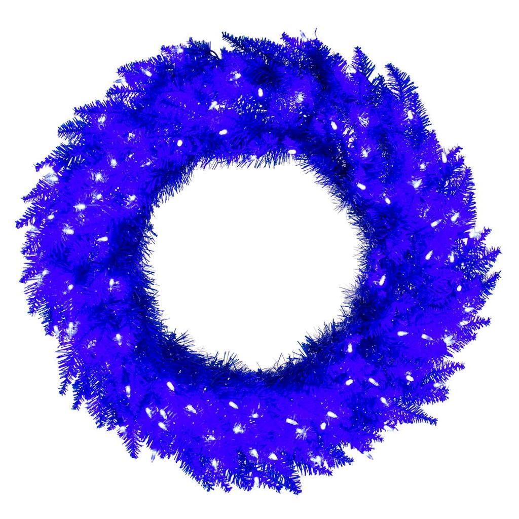 24" Blue Fir 50 Warm White LED Mini Lights 210 PVC Tips 1