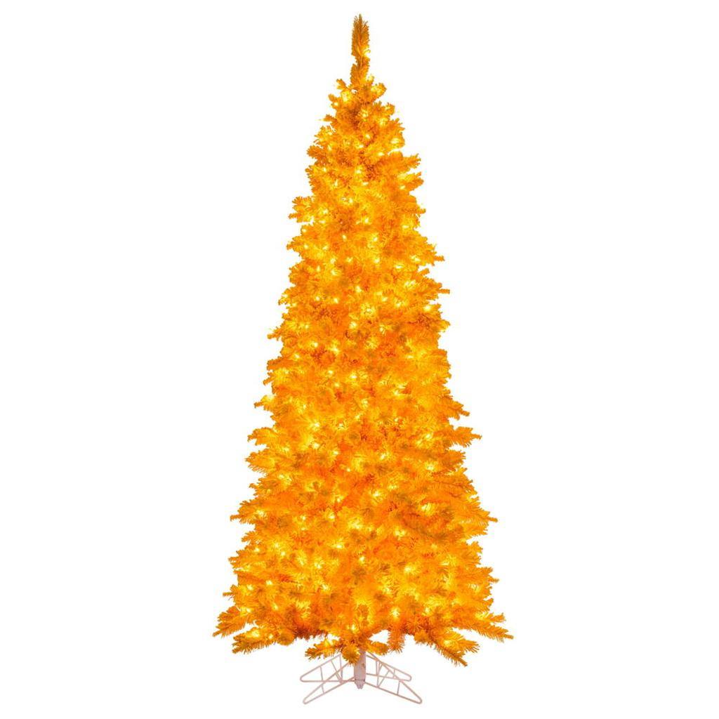3' x 25" Flocked Yellow 100 Yellow LED Lights 234 Tips Christmas Tree 1