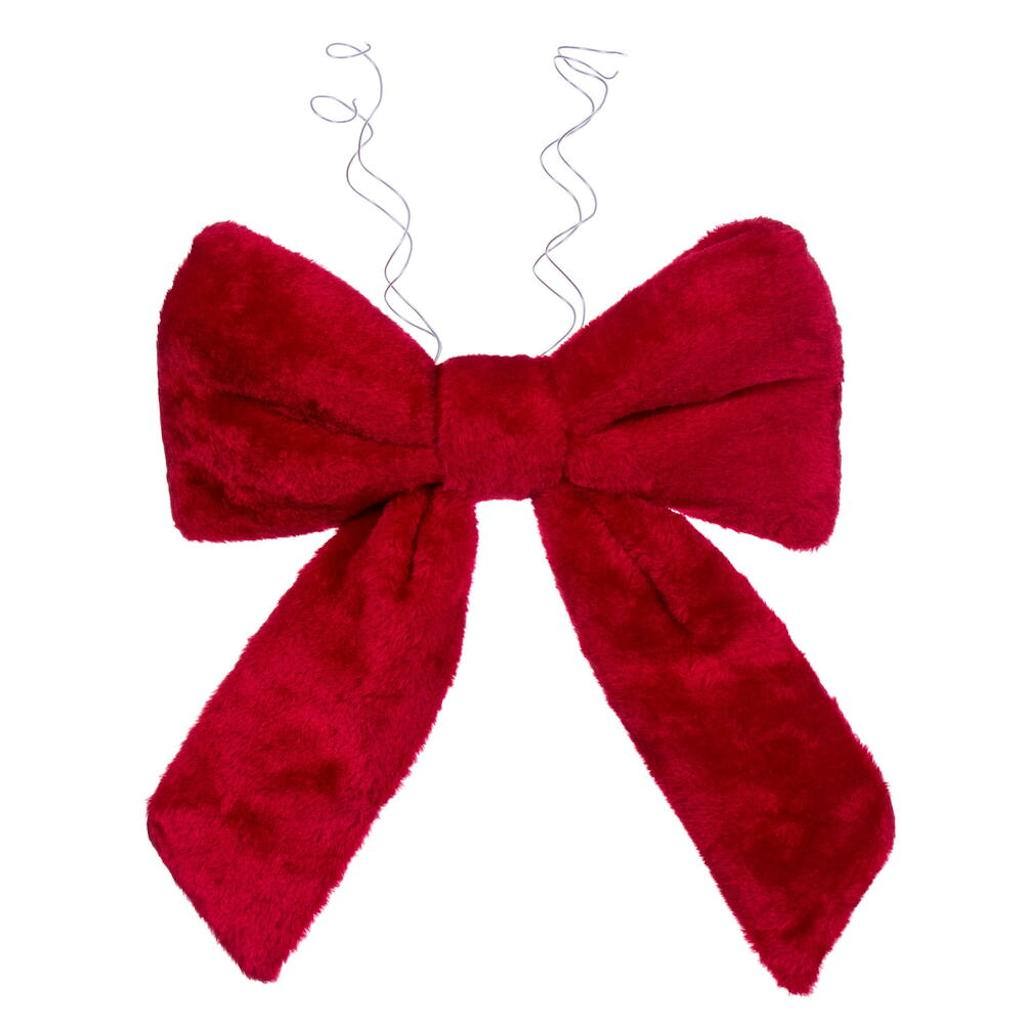 12" x 15" Red Faux Fur Christmas Bow 1