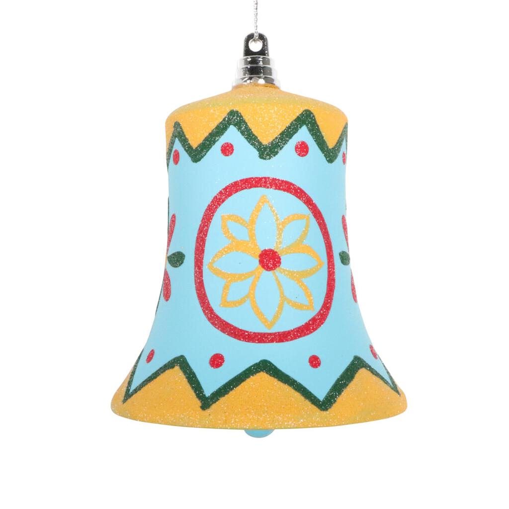 5.5" Light Blue Hand-Painted Bell Ornament (3 Pack) 1