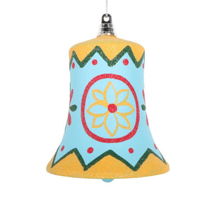 5.5" Light Blue Hand-Painted Bell Ornament (3 Pack) 1