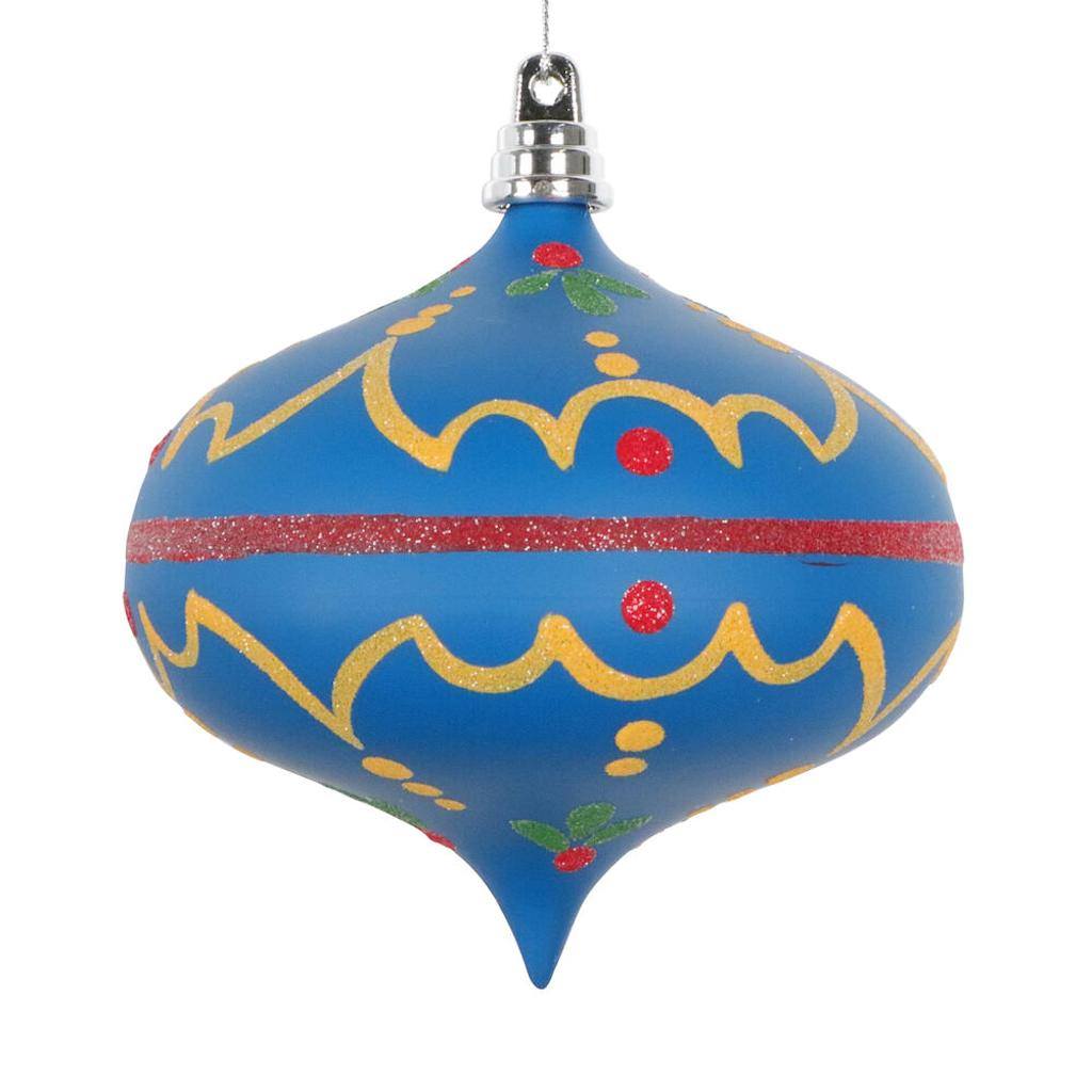 4" Blue Hand-Painted Onion Ornament (3 Pack) 1