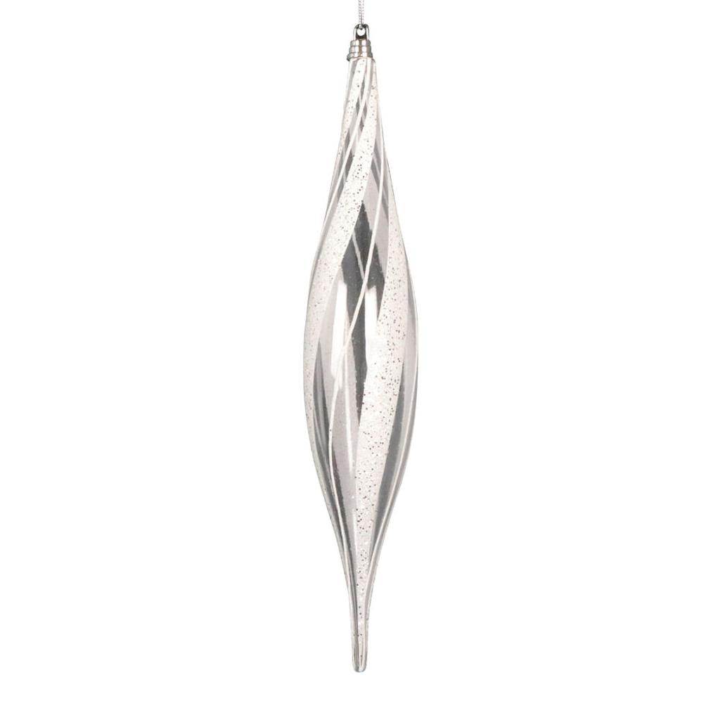 13" Clear Shuttle White / Silver Ornament (2 Pack) 1
