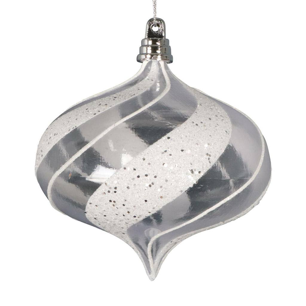 4" Clear Glitter Onion Ornament (3 Pack) 1