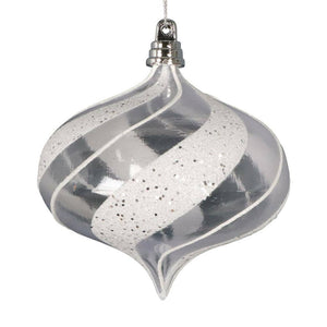 4" Clear Glitter Onion Ornament (3 Pack) 1