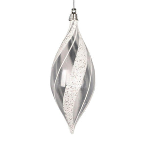 7" Clear White / Silver Shuttle Ornament (3 Pack) 1