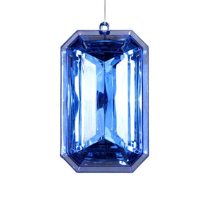 8" Blue Rectangle Jewel Glitter Christmas Ornament Assortment (2 Pack) 1